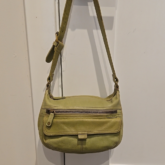 Fossil Handbags - Fossil Green Leather Crossbody Bag